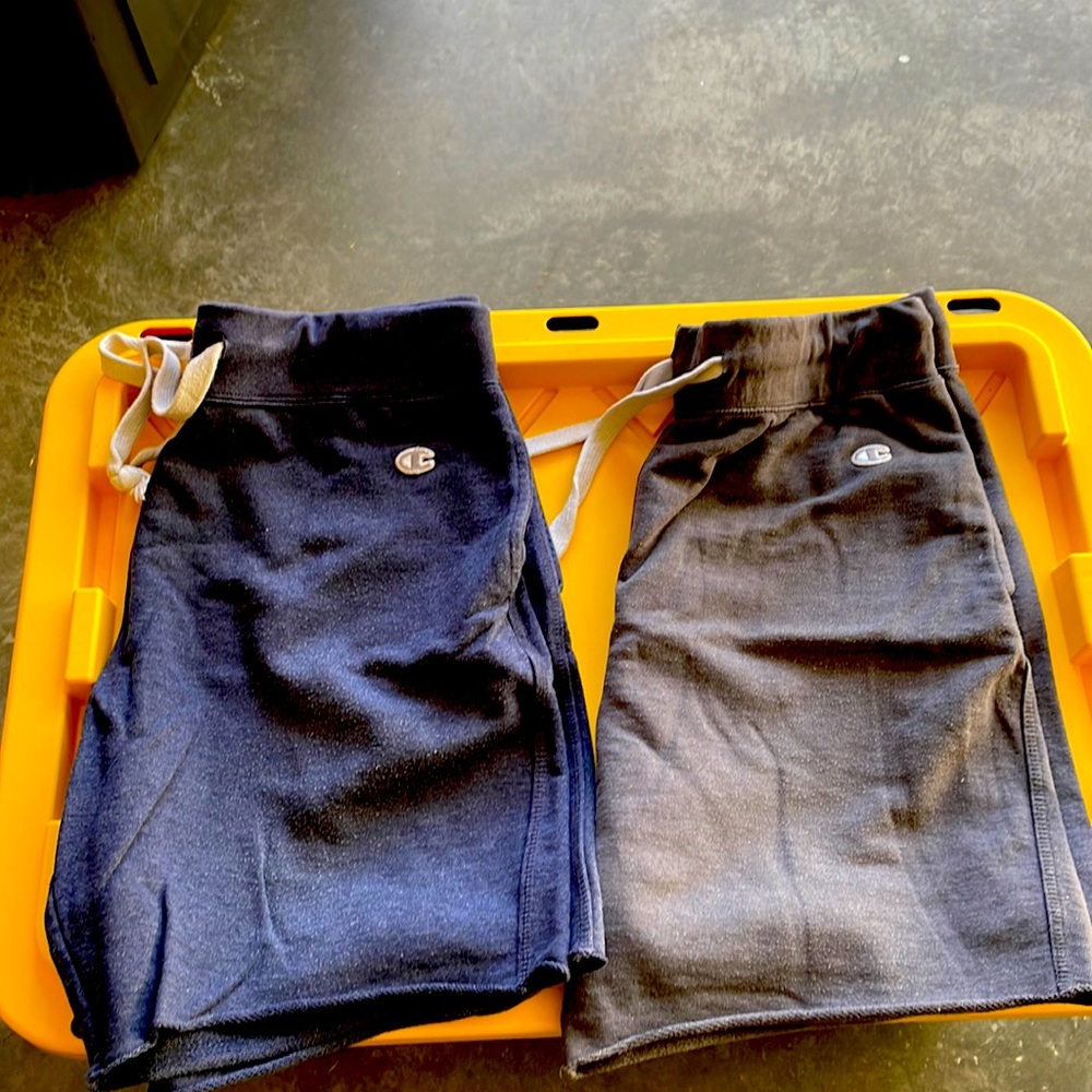Bundle two pair of Champion cut off sweat shorts